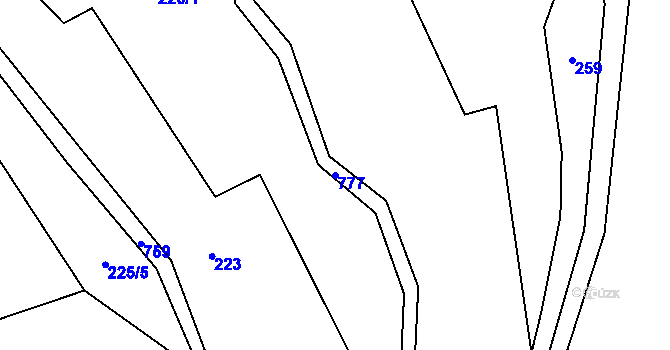 Parcela st. 777 v KÚ Crhov, Katastrální mapa