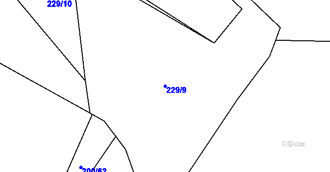 Parcela st. 229/9 v KÚ Crhov, Katastrální mapa