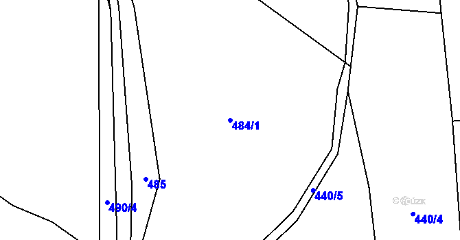 Parcela st. 484/1 v KÚ Crhov, Katastrální mapa