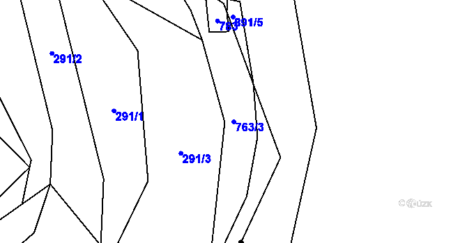 Parcela st. 763/3 v KÚ Crhov, Katastrální mapa