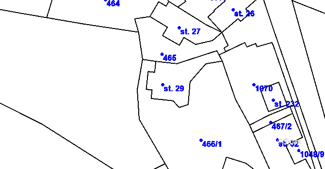 Parcela st. 29 v KÚ Ctětín, Katastrální mapa