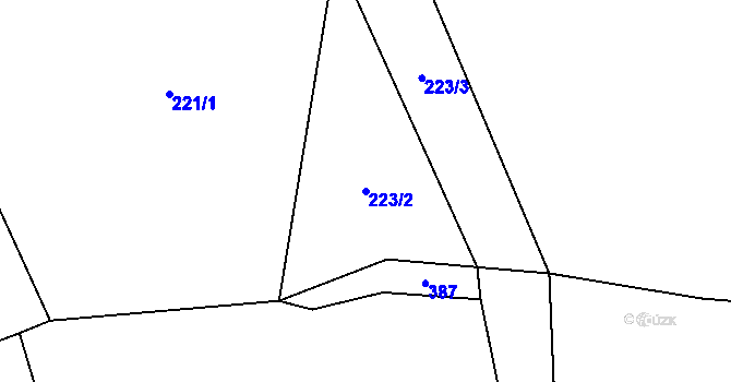 Parcela st. 223/2 v KÚ Ctětín, Katastrální mapa