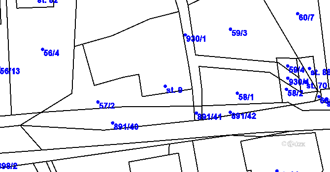 Parcela st. 9 v KÚ Ctiboř, Katastrální mapa