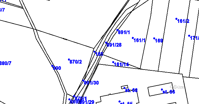 Parcela st. 891 v KÚ Ctiboř, Katastrální mapa