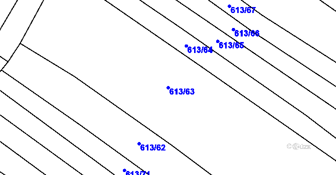 Parcela st. 613/63 v KÚ Ctiboř, Katastrální mapa