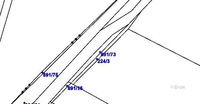 Parcela st. 891/73 v KÚ Ctiboř, Katastrální mapa