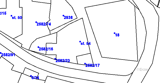 Parcela st. 54 v KÚ Ctiboř u Tachova, Katastrální mapa