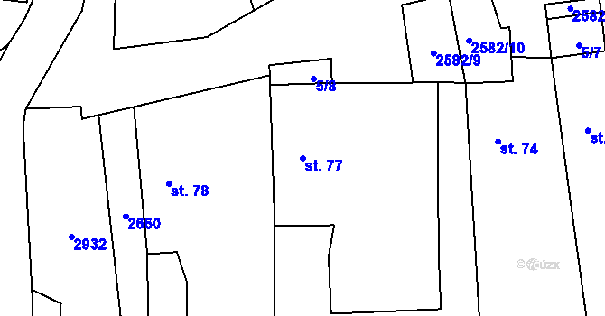 Parcela st. 77 v KÚ Ctiboř u Tachova, Katastrální mapa