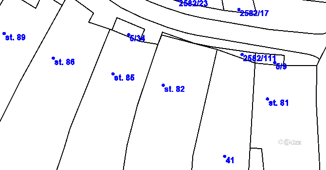 Parcela st. 82 v KÚ Ctiboř u Tachova, Katastrální mapa