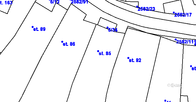 Parcela st. 85 v KÚ Ctiboř u Tachova, Katastrální mapa