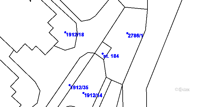 Parcela st. 184 v KÚ Ctiboř u Tachova, Katastrální mapa