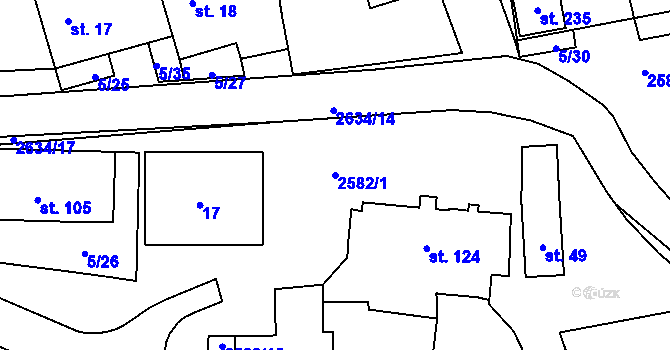 Parcela st. 2582/1 v KÚ Ctiboř u Tachova, Katastrální mapa