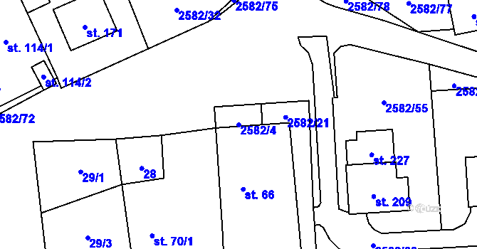 Parcela st. 2582/4 v KÚ Ctiboř u Tachova, Katastrální mapa