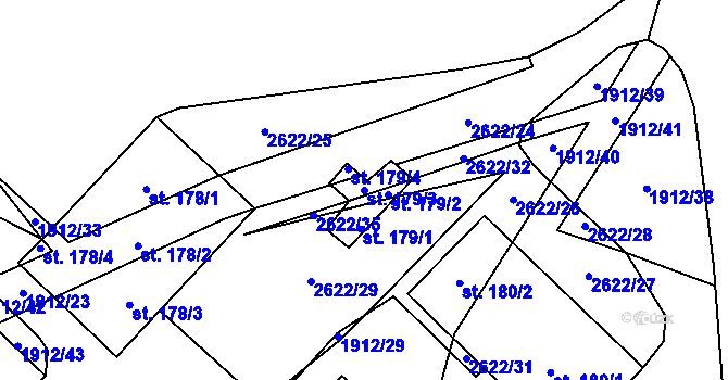 Parcela st. 179/3 v KÚ Ctiboř u Tachova, Katastrální mapa