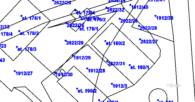 Parcela st. 2622/30 v KÚ Ctiboř u Tachova, Katastrální mapa