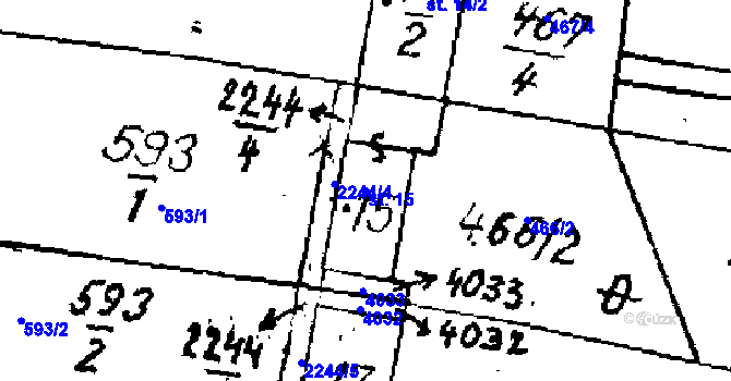 Parcela st. 15 v KÚ Ctidružice, Katastrální mapa