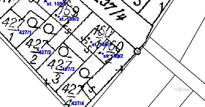 Parcela st. 160/2 v KÚ Ctidružice, Katastrální mapa