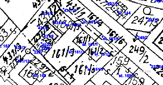 Parcela st. 161/1 v KÚ Ctidružice, Katastrální mapa