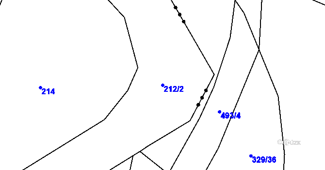 Parcela st. 212/2 v KÚ Ctidružice, Katastrální mapa