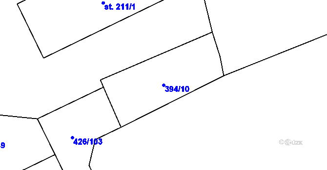 Parcela st. 394/10 v KÚ Ctidružice, Katastrální mapa