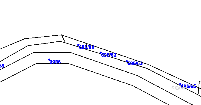Parcela st. 696/62 v KÚ Ctidružice, Katastrální mapa