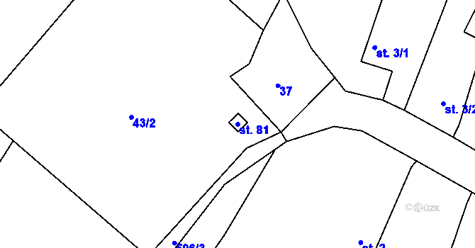 Parcela st. 81 v KÚ Ctiměřice, Katastrální mapa