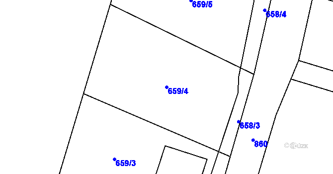 Parcela st. 659/4 v KÚ Ctiměřice, Katastrální mapa