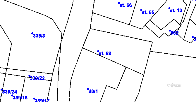 Parcela st. 68 v KÚ Černouček, Katastrální mapa