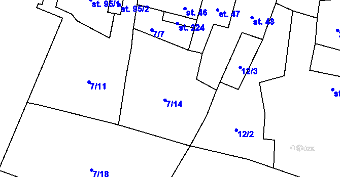 Parcela st. 7/13 v KÚ Černouček, Katastrální mapa