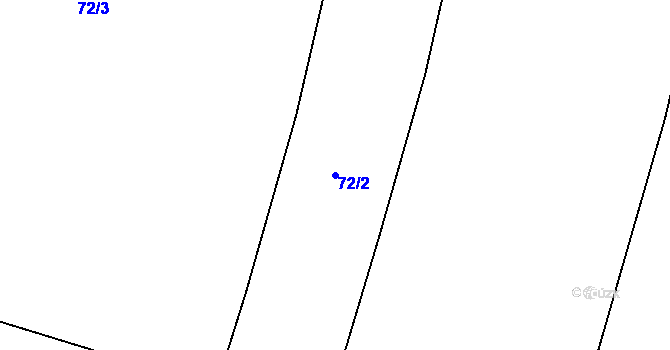 Parcela st. 72/2 v KÚ Černouček, Katastrální mapa