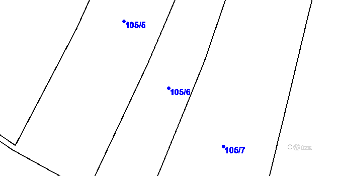Parcela st. 105/6 v KÚ Černouček, Katastrální mapa