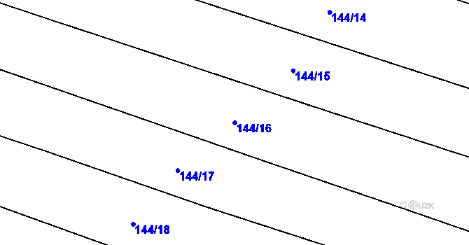 Parcela st. 144/16 v KÚ Černouček, Katastrální mapa