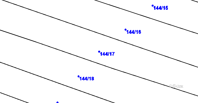 Parcela st. 144/17 v KÚ Černouček, Katastrální mapa