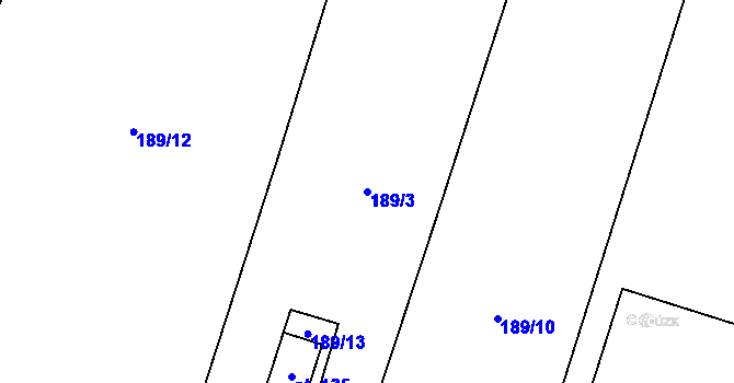 Parcela st. 189/3 v KÚ Černouček, Katastrální mapa