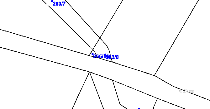 Parcela st. 263/8 v KÚ Černouček, Katastrální mapa