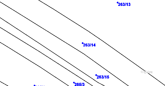 Parcela st. 263/14 v KÚ Černouček, Katastrální mapa