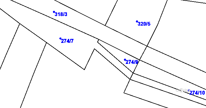 Parcela st. 274/8 v KÚ Černouček, Katastrální mapa