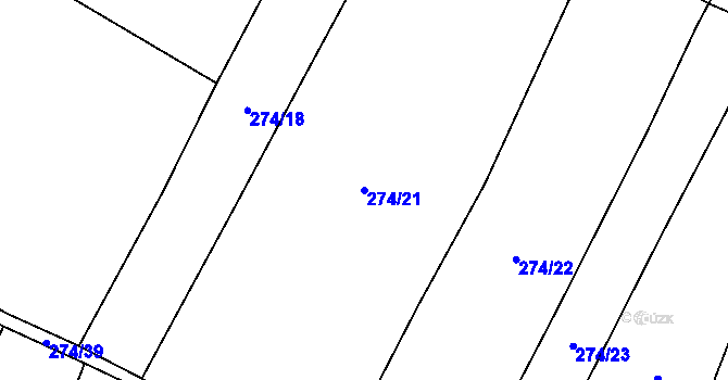Parcela st. 274/21 v KÚ Černouček, Katastrální mapa