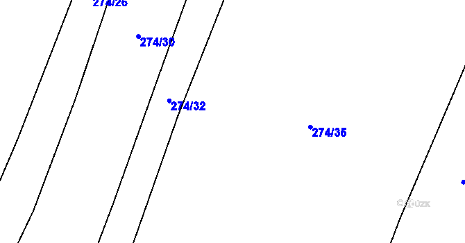 Parcela st. 274/33 v KÚ Černouček, Katastrální mapa