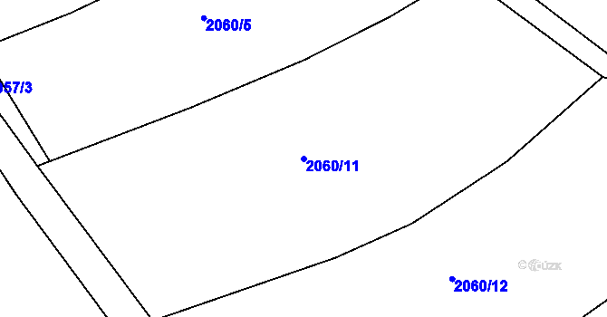 Parcela st. 2060/11 v KÚ Cvikov, Katastrální mapa