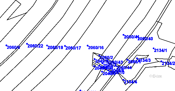 Parcela st. 2060/16 v KÚ Cvikov, Katastrální mapa