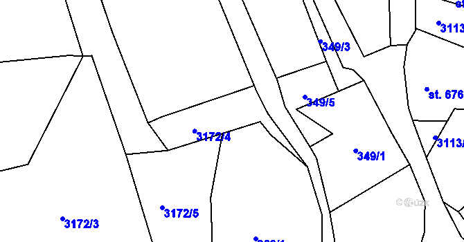 Parcela st. 360/2 v KÚ Cvikov, Katastrální mapa