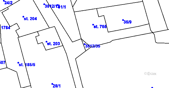 Parcela st. 3512/35 v KÚ Cvikov, Katastrální mapa