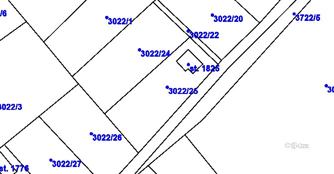 Parcela st. 3022/25 v KÚ Cvikov, Katastrální mapa