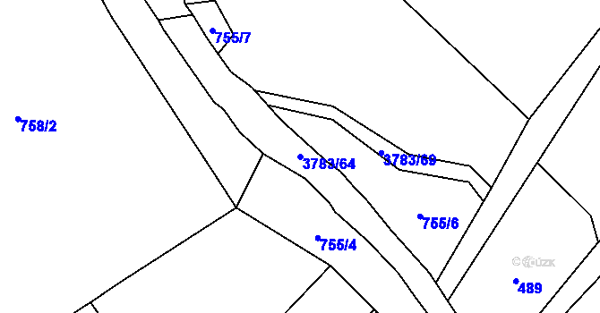 Parcela st. 3783/64 v KÚ Cvikov, Katastrální mapa