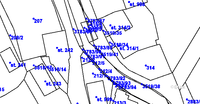 Parcela st. 3519/41 v KÚ Cvikov, Katastrální mapa