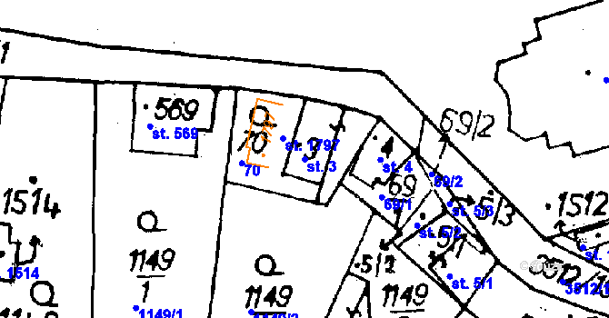 Parcela st. 3 v KÚ Cvikov, Katastrální mapa