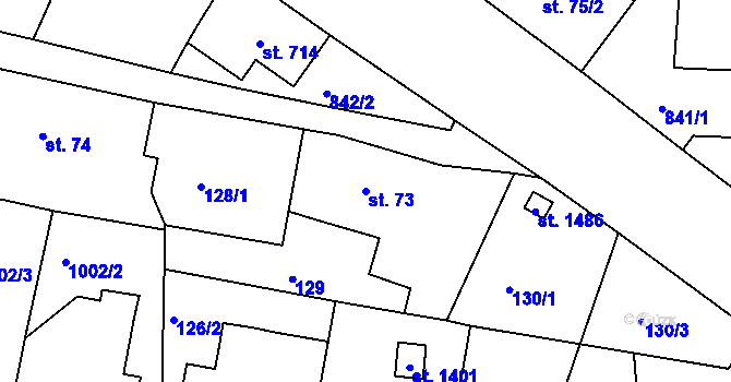 Parcela st. 73 v KÚ Cvikov, Katastrální mapa