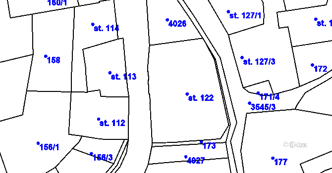 Parcela st. 122 v KÚ Cvikov, Katastrální mapa