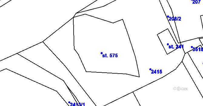 Parcela st. 575 v KÚ Cvikov, Katastrální mapa